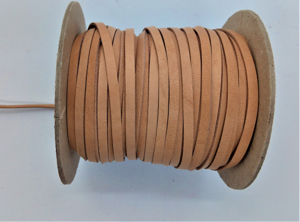 Känguru- Flechtband- Flechtlederriemen- Meterware  4 mm lose - Natur